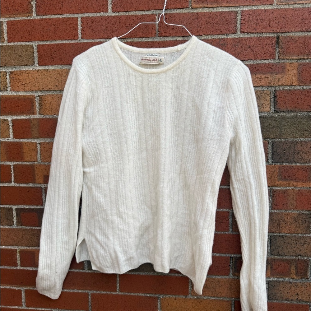 Abercrombie & Fitch Merino Wool Blend Sweater Size Xl Cream